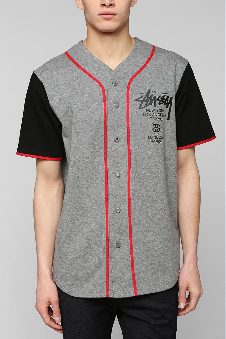 Download Lyst - Stussy Baseball Jersey Tee in Gray for Men