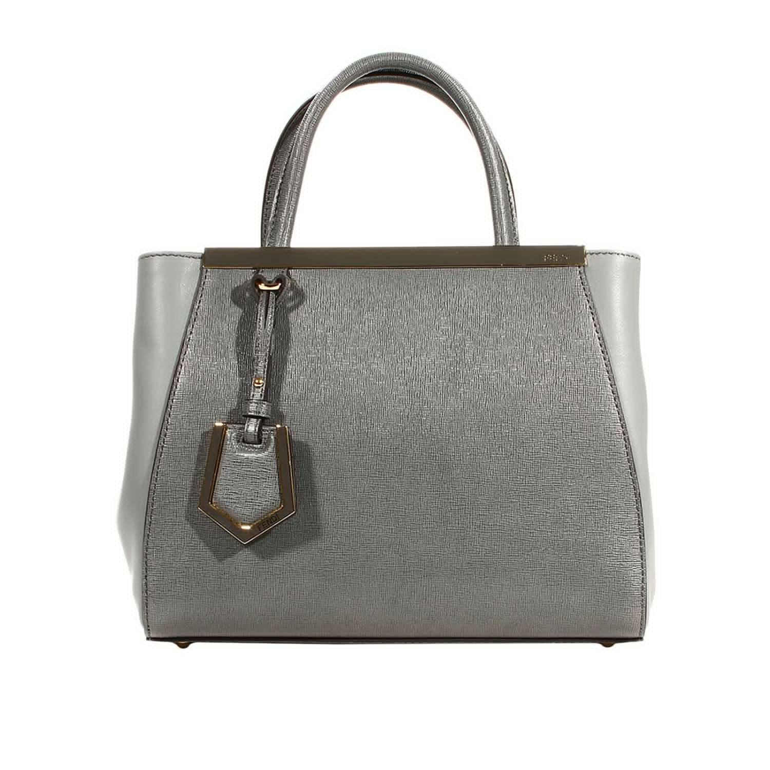 Fendi Handbag 2 Jours Small Leather in Gray (Grigio) | Lyst