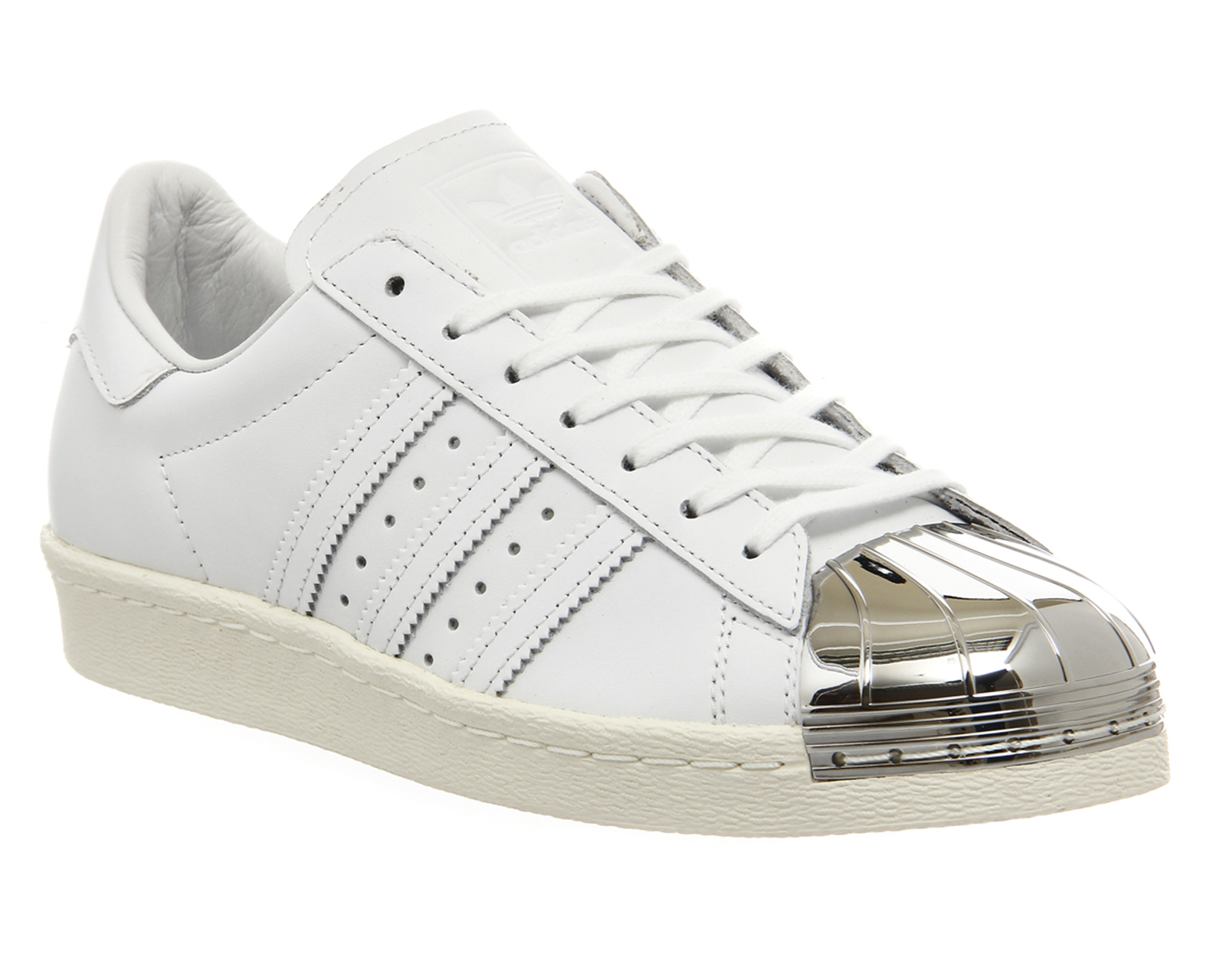 Adidas originals Superstar 80's Metal Toe W in Silver (white) | Lyst