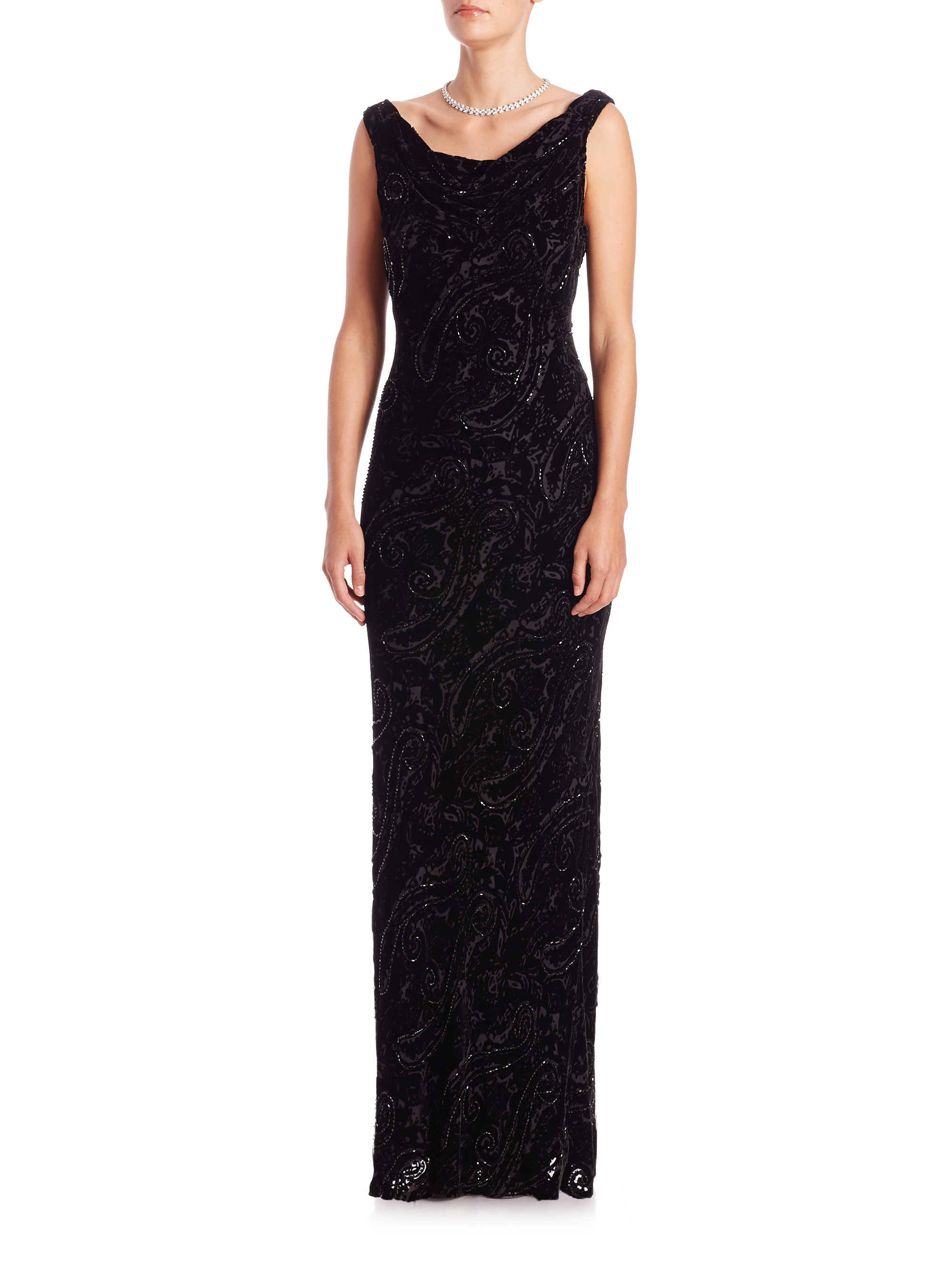 carmen marc valvo black gown