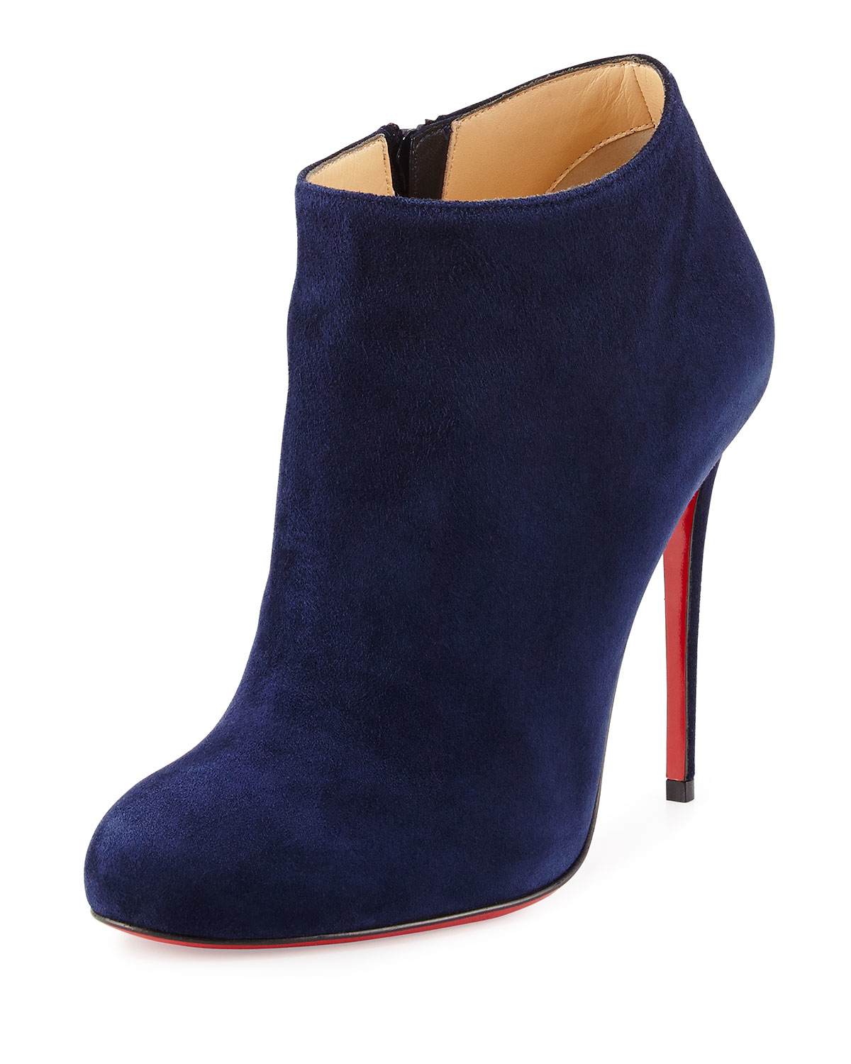 Lyst - Christian Louboutin Bellissima Suede Red Sole Bootie in Blue