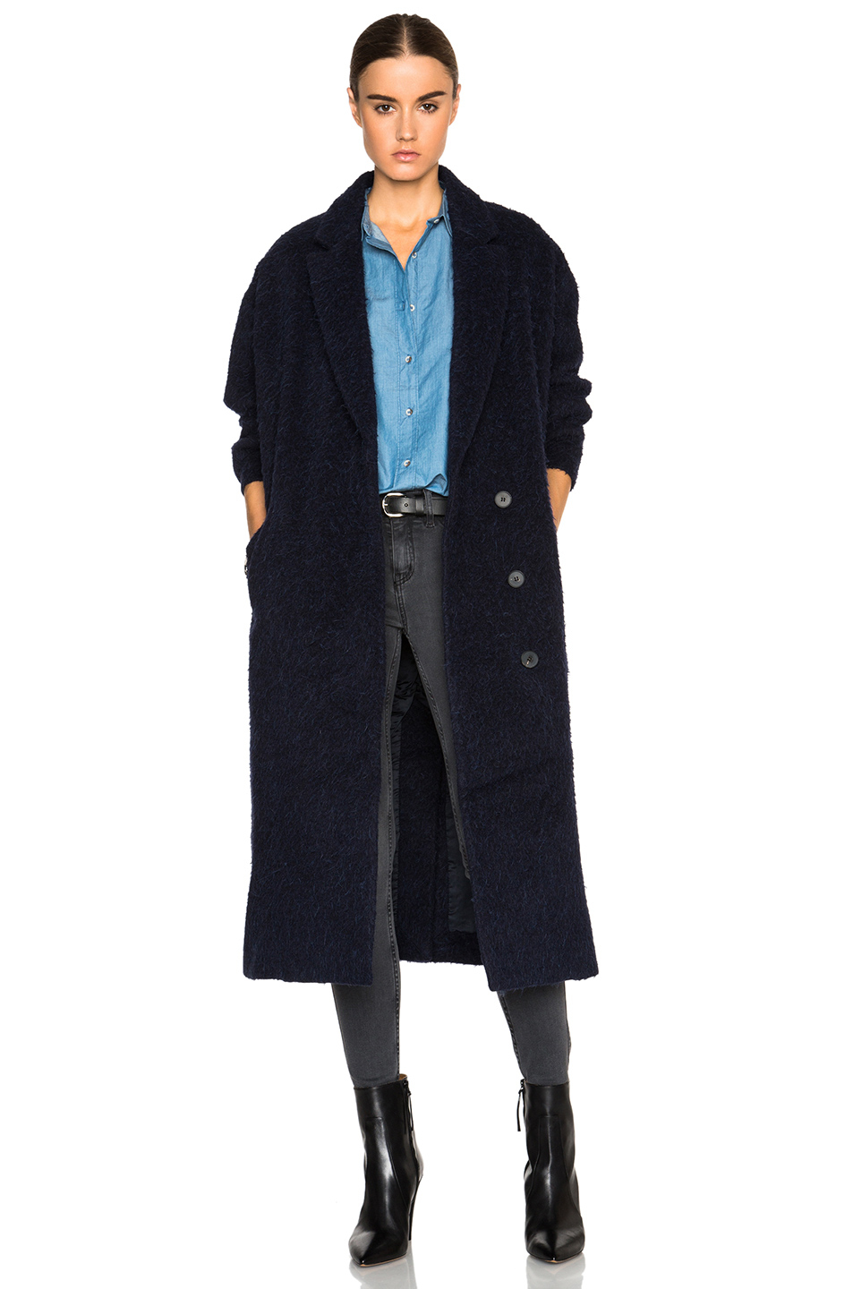 Lyst - M.I.H Jeans Tomboy Overcoat in Blue