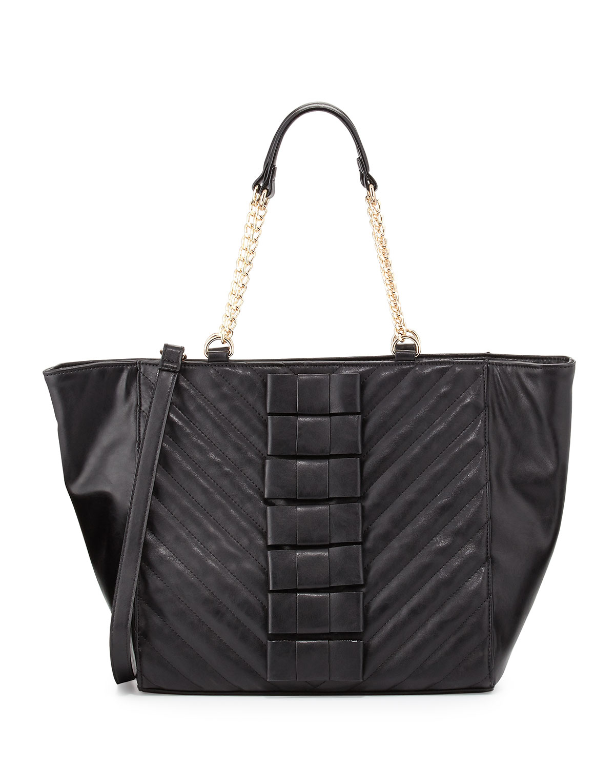 Betsey johnson Black Tie Affair Quilted Bow Tote Bag in Black | Lyst