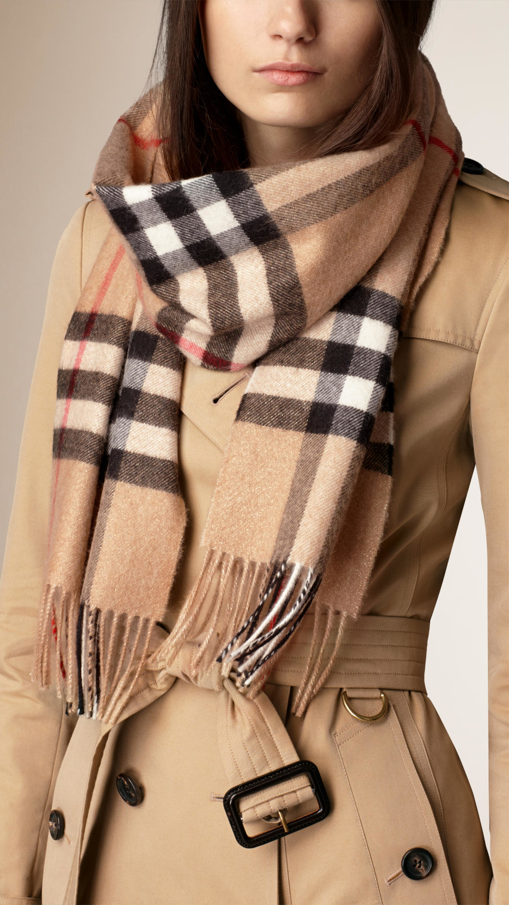 burberry camel cashmere scarf