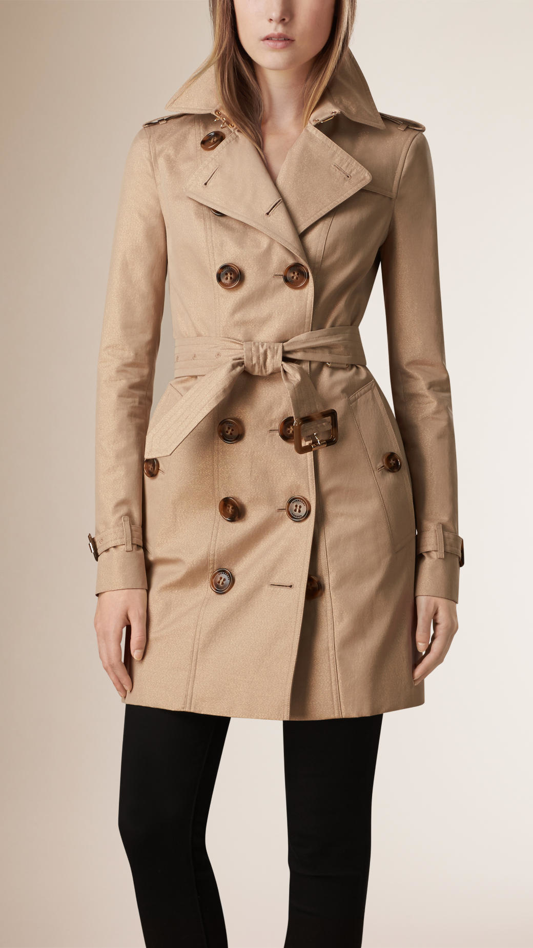 Burberry Prorsum Metallic Trench In Purple Lyst Metallic Trench Coat