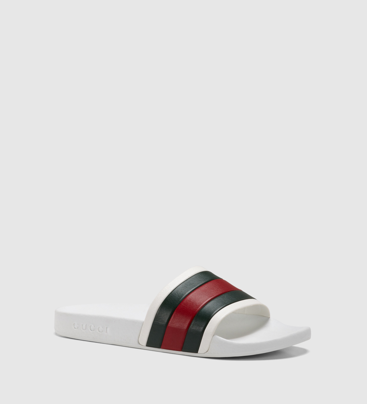 Lyst - Gucci White Rubber Slide Sandal in White for Men