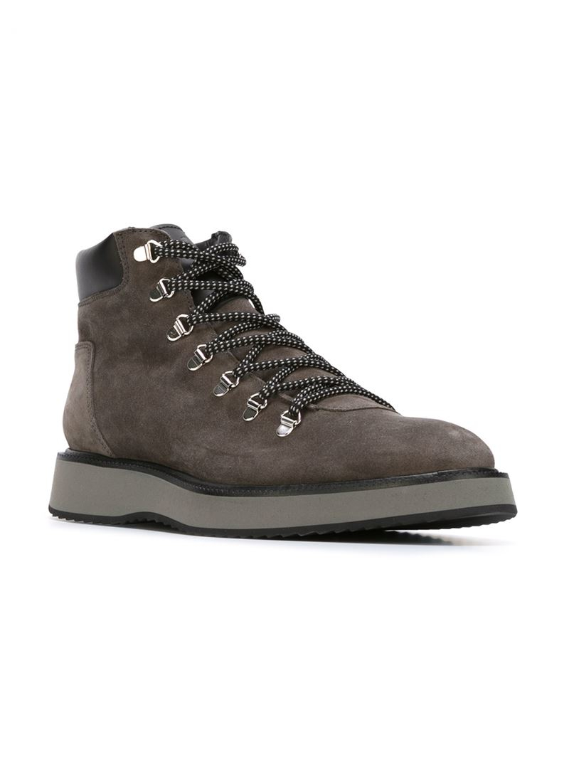 Hogan Chunky Sole Hiking Boots in Gray for Men (GREY) | Lyst