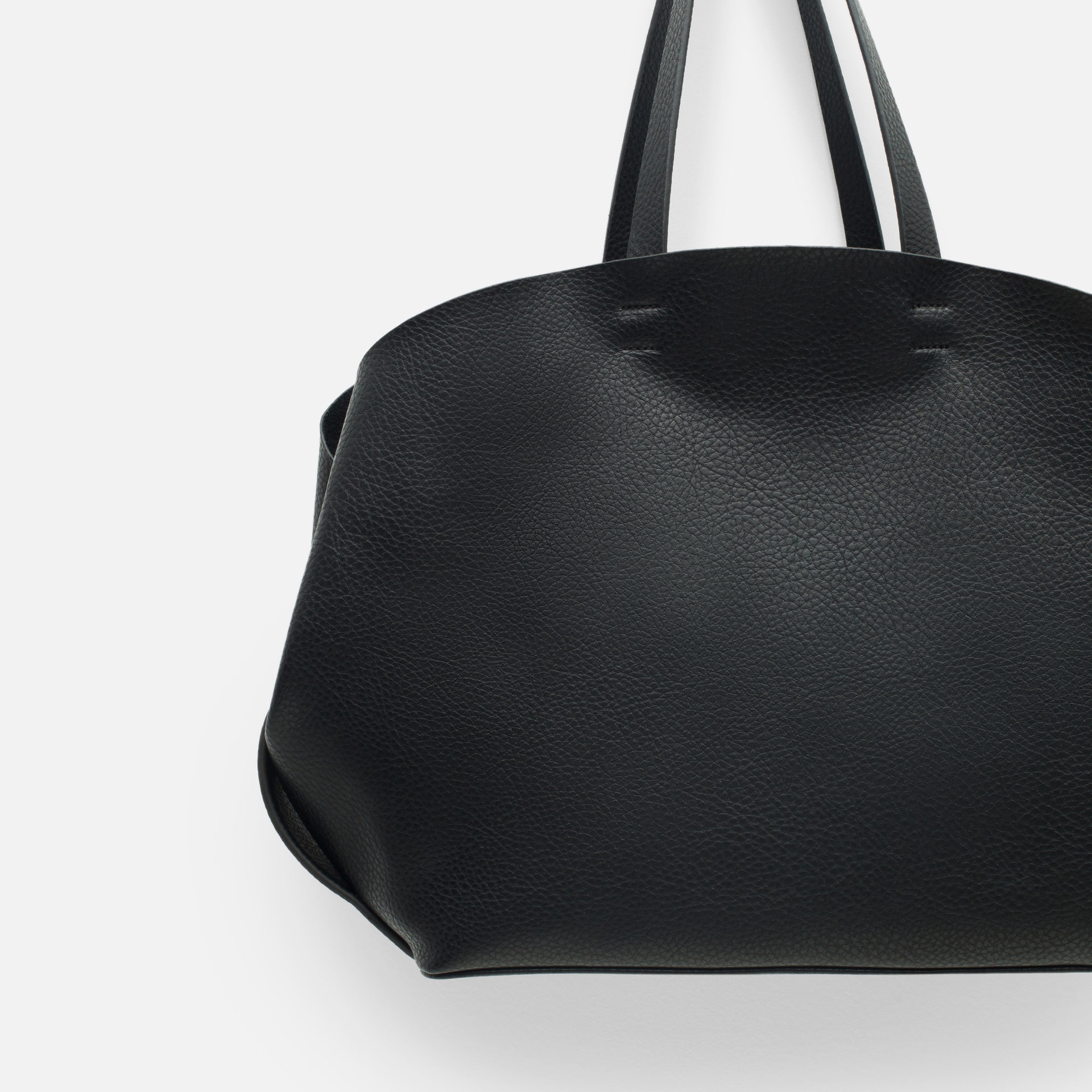 Zara Contrasting Tote Bag Contrasting Tote Bag in Black | Lyst