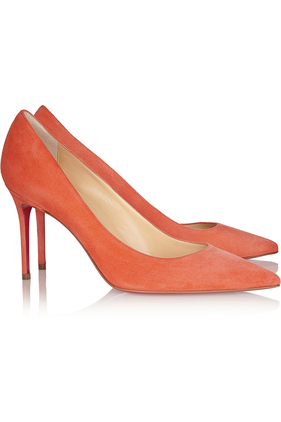 christian louboutin shoes cheap replica - Christian louboutin Dcollet 85 Suede Pumps in Orange | Lyst