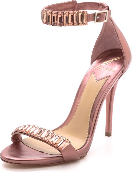 B Brian Atwood Ciara Jeweled Sandals Light Pink in Pink (Light Pink) | Lyst