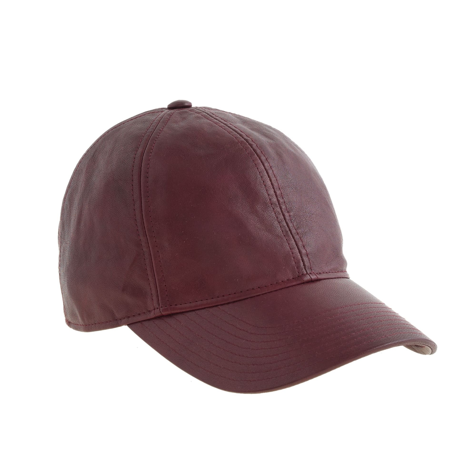 J.crew Leather Baseball Cap in Purple | Lyst