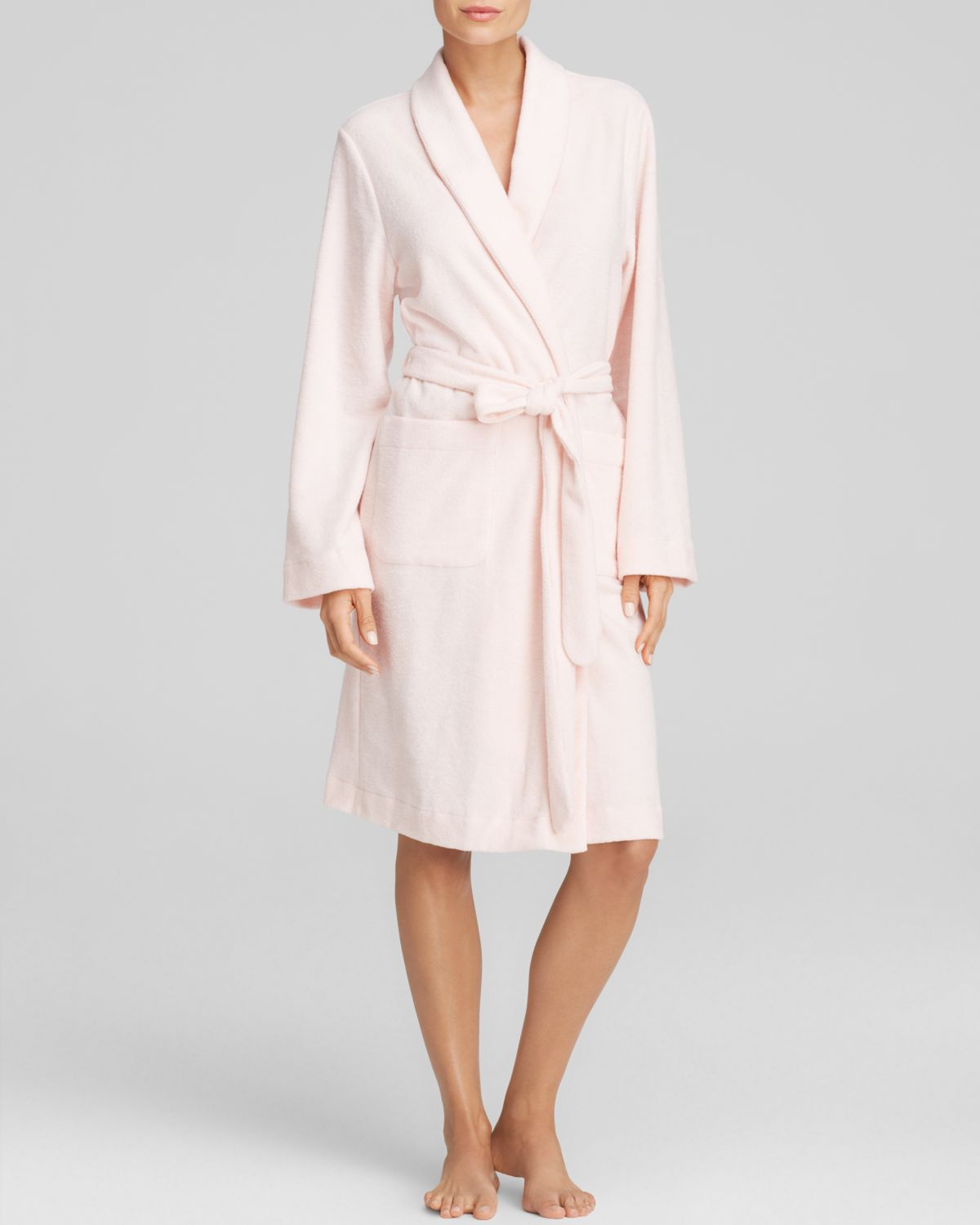 Hanro Plush Wrap Robe in Pink | Lyst