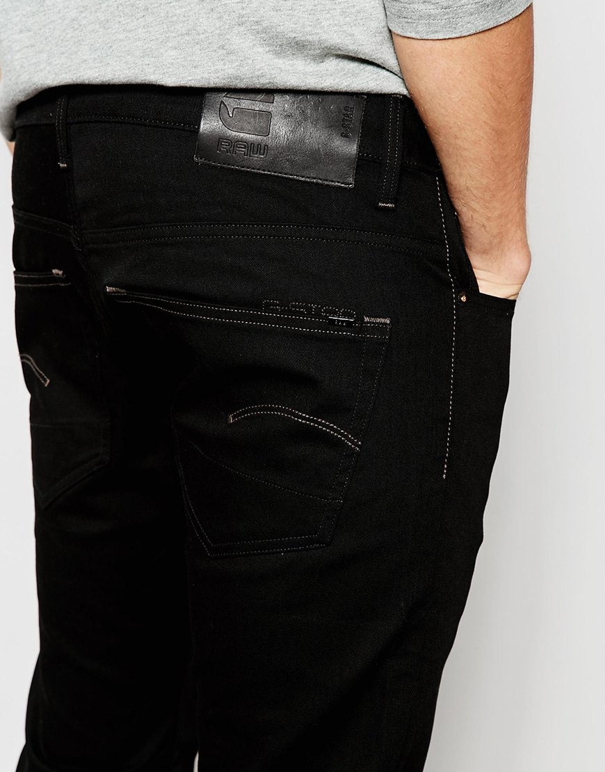 Lyst - G-star raw Jeans 3301 Slim Fit Turner Black Stretch Raw in Black ...