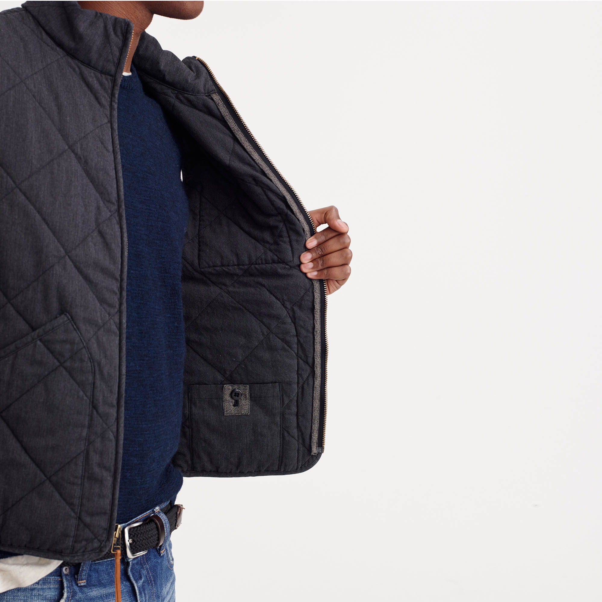 Lyst J.Crew Sussex Quilted Vest in Gray for Men