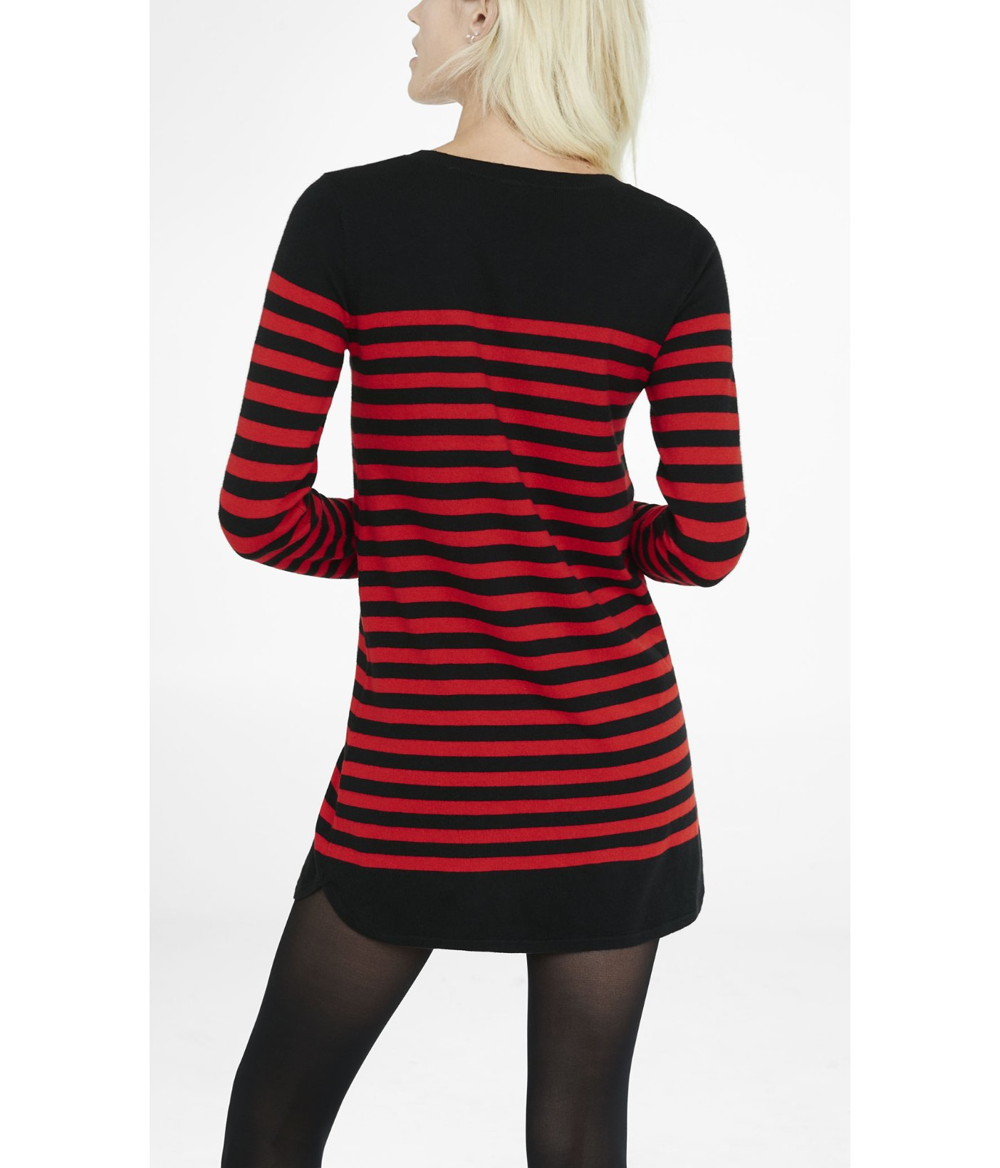 Express Black And Red Striped Sweater Dress in Black | Lyst