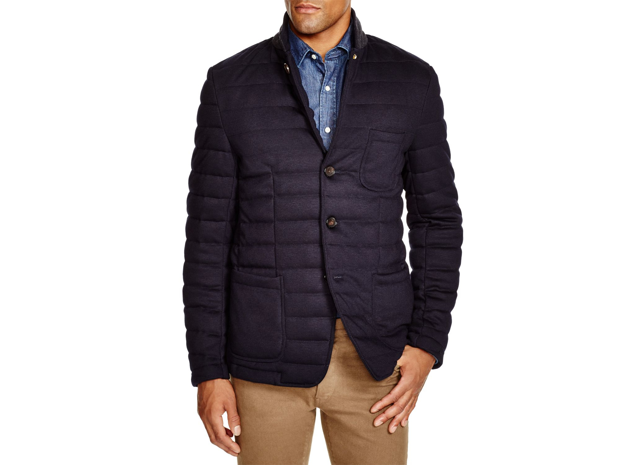 Scotch soda Quilted  Blazer  in Blue for Men Lyst