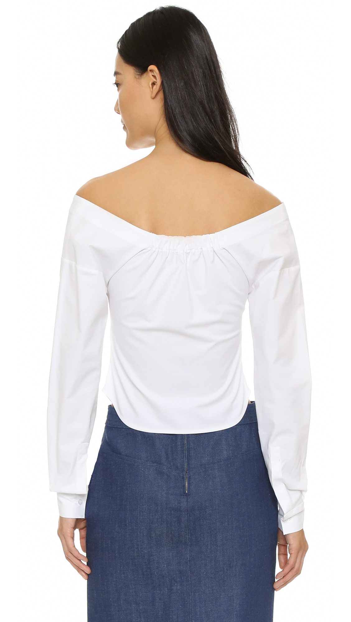 Lyst Jacquemus Off The Shoulder Blouse in White