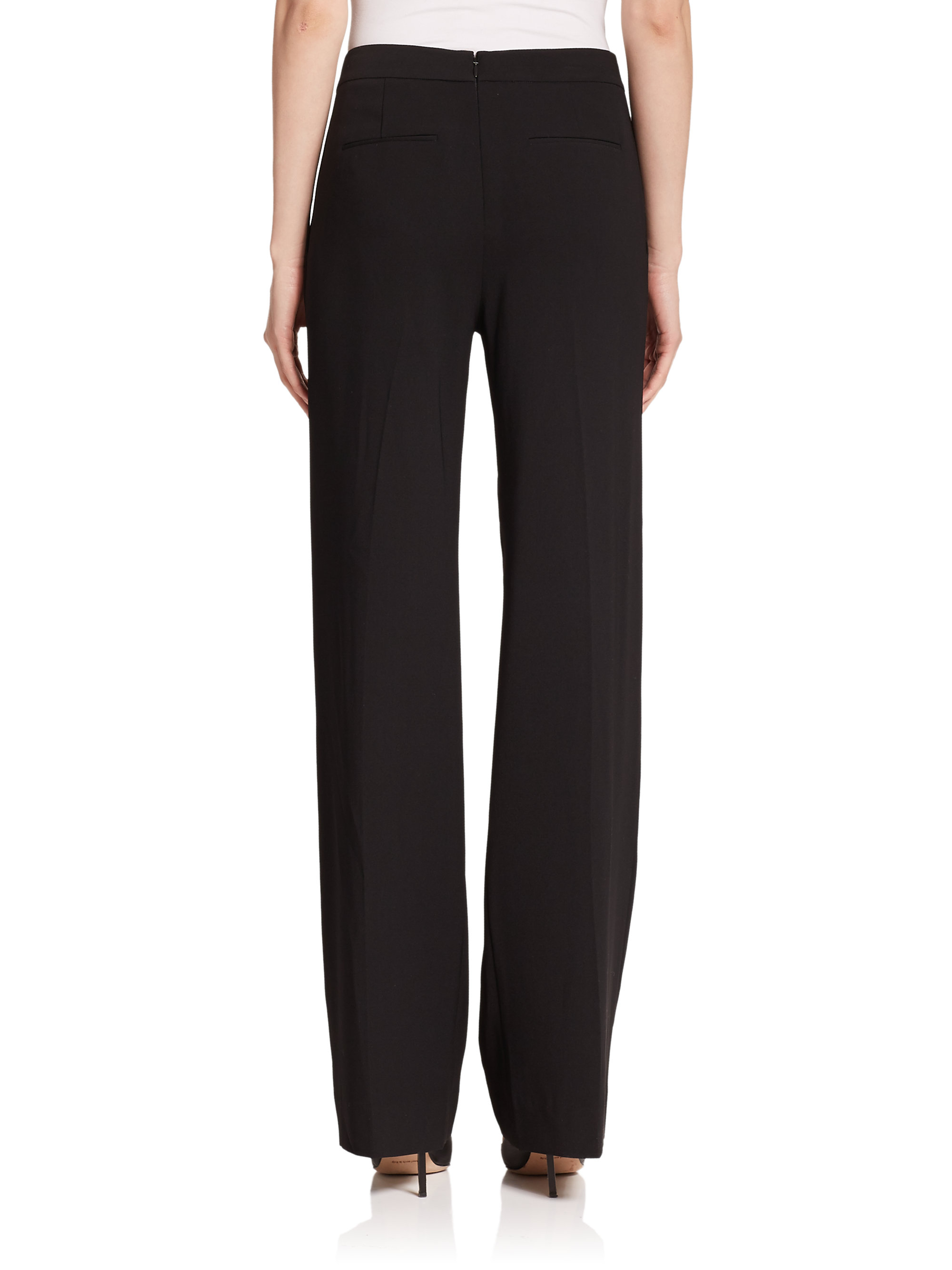 Vince Belted High-waist Pants in Black | Lyst