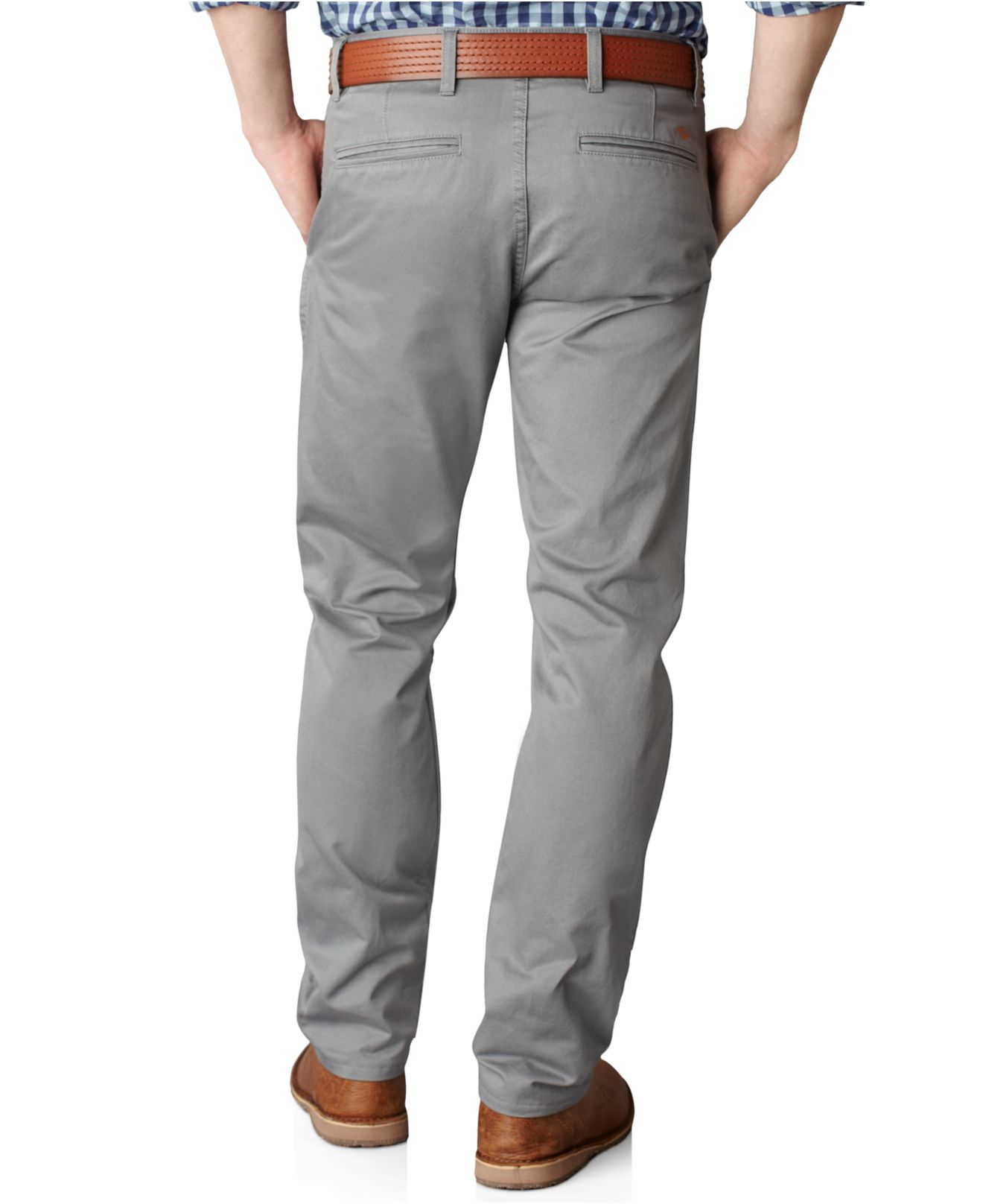 Lyst - Dockers D1 Slim Tapered Fit Alpha Khaki Flat Front Pants in Gray ...