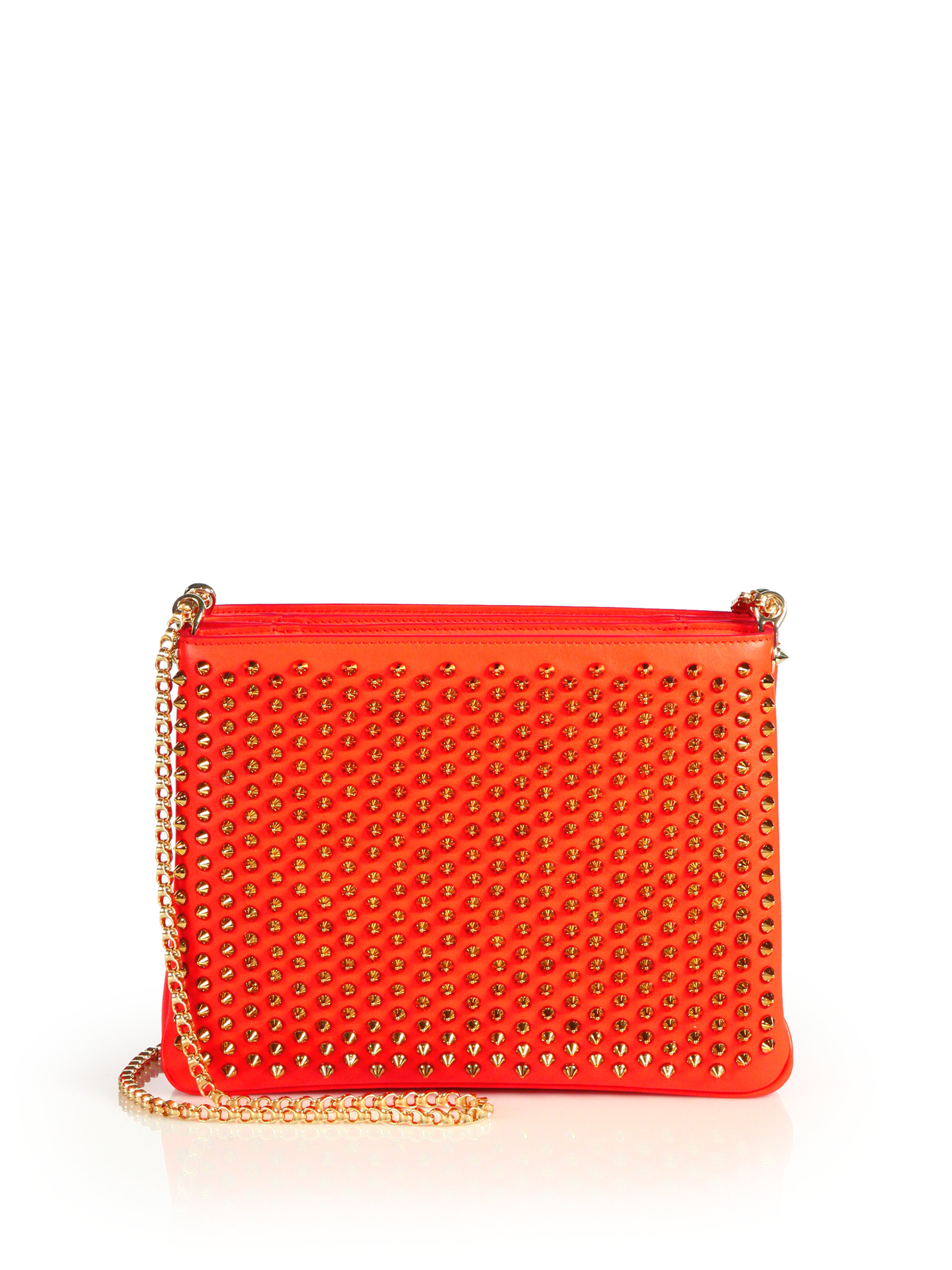 Christian louboutin Tribouli Spiked Crossbody Bag in Red (capucine) | Lyst