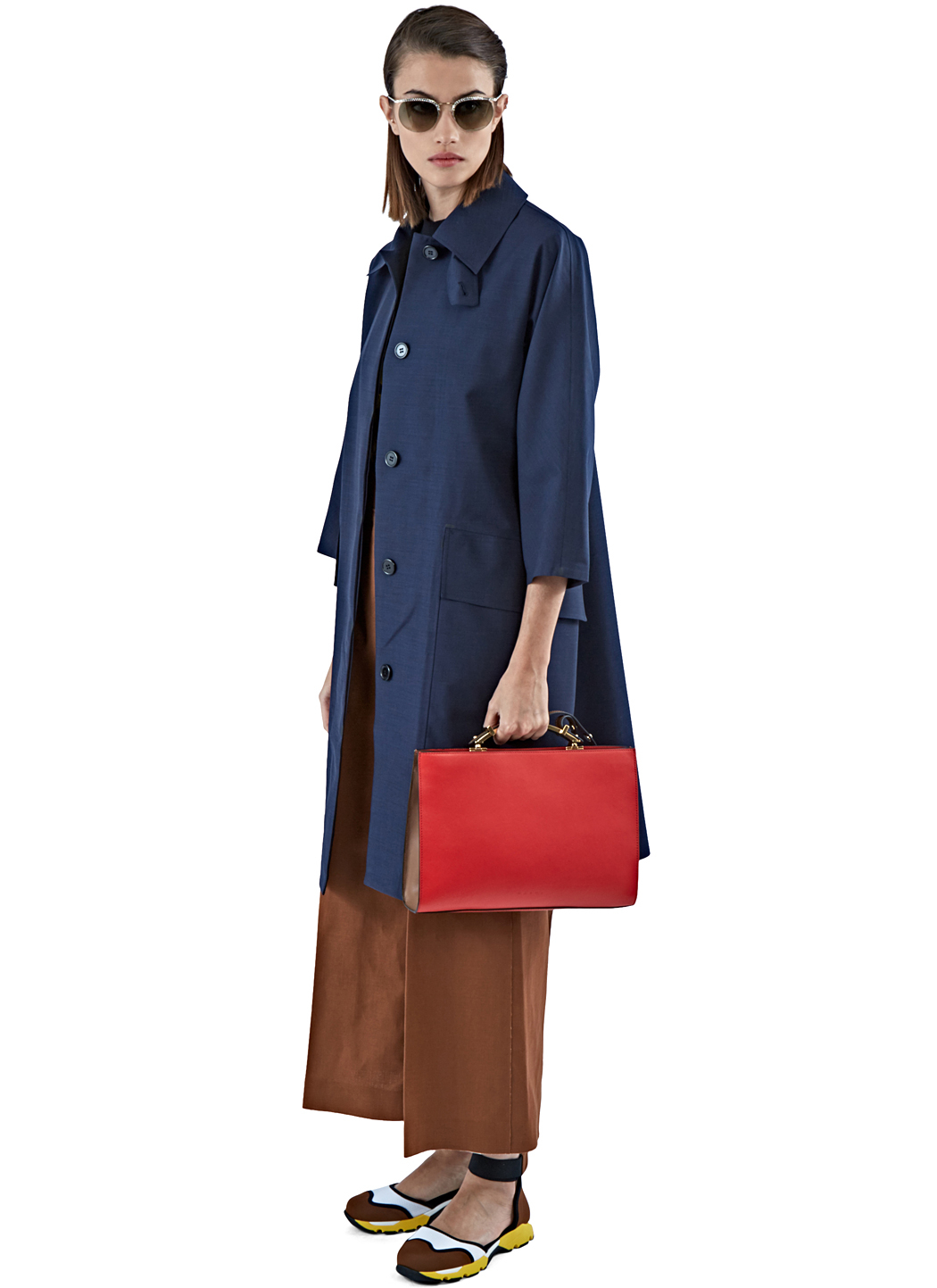 Women Navy Blue Trench Coats Utility Parkas Jackets Korea Kpop Fashion Sandra Clic Double Ted Trench Coat With Detachable Hood