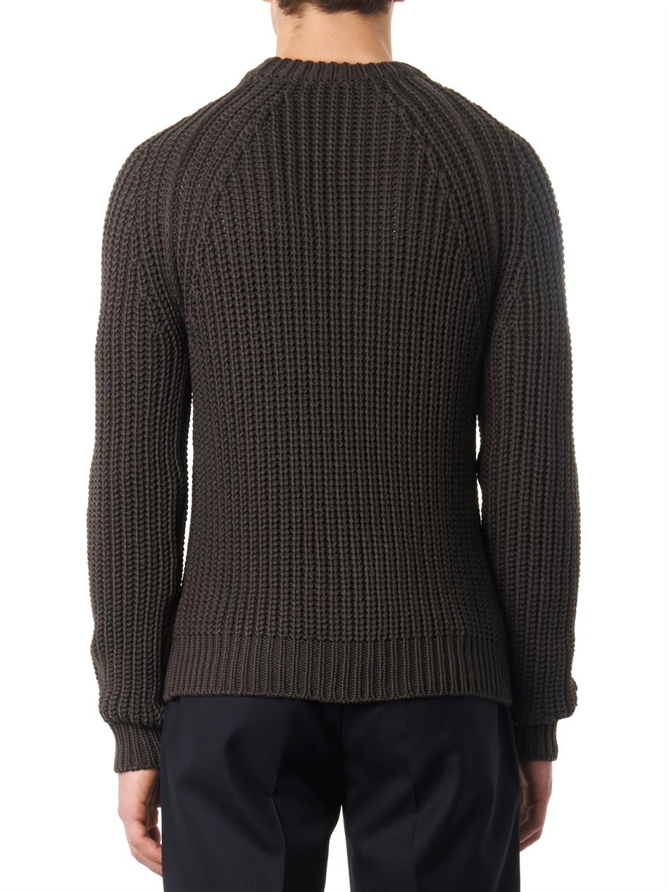 Lanvin Chunky-knit Merino Wool Sweater in Brown for Men | Lyst