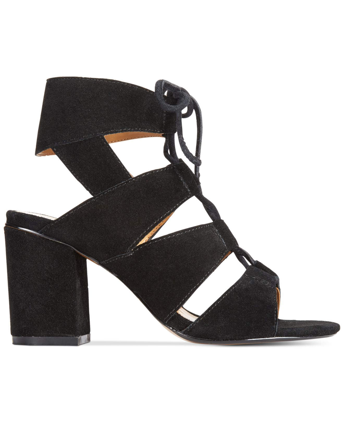 Lyst Report Edolie Block  Heel  Lace up Sandals  in Black
