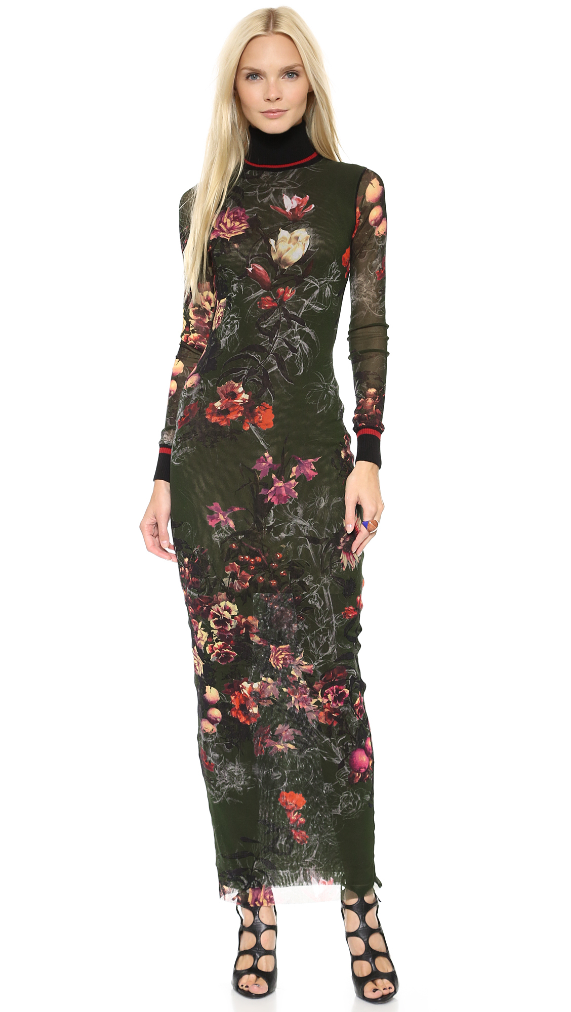 Lyst - Jean Paul Gaultier Floral Maxi Dress Green in Green