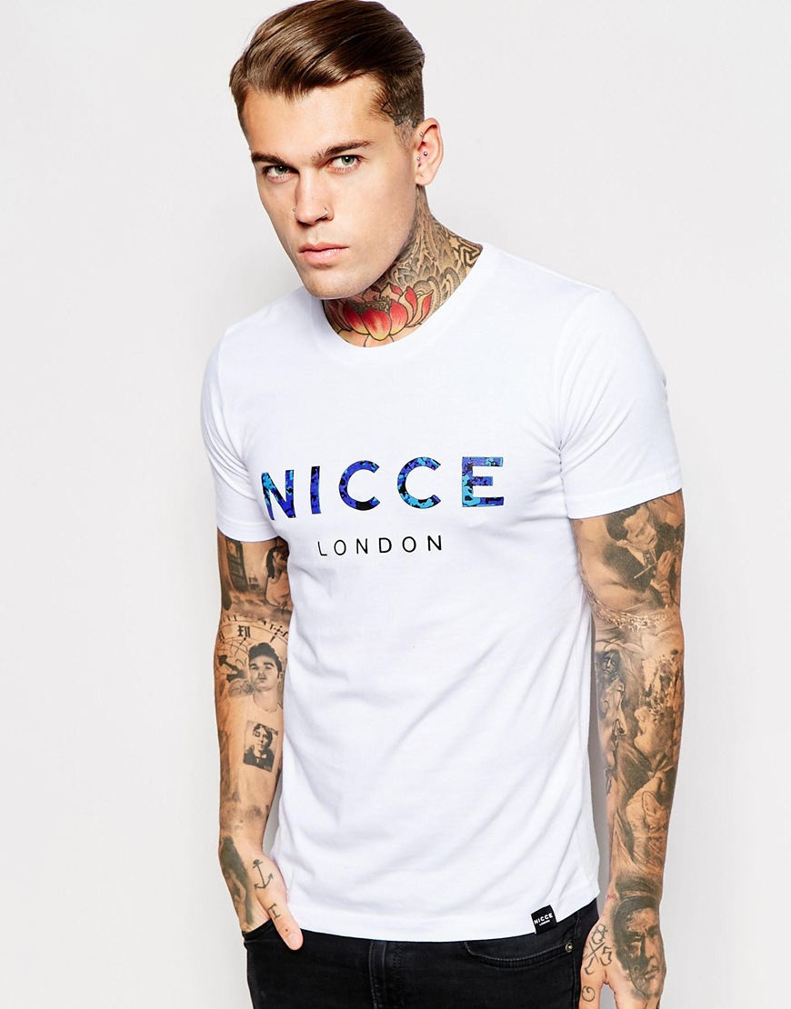 Lyst - Nicce London T-shirt With Printed Logo in White for Men