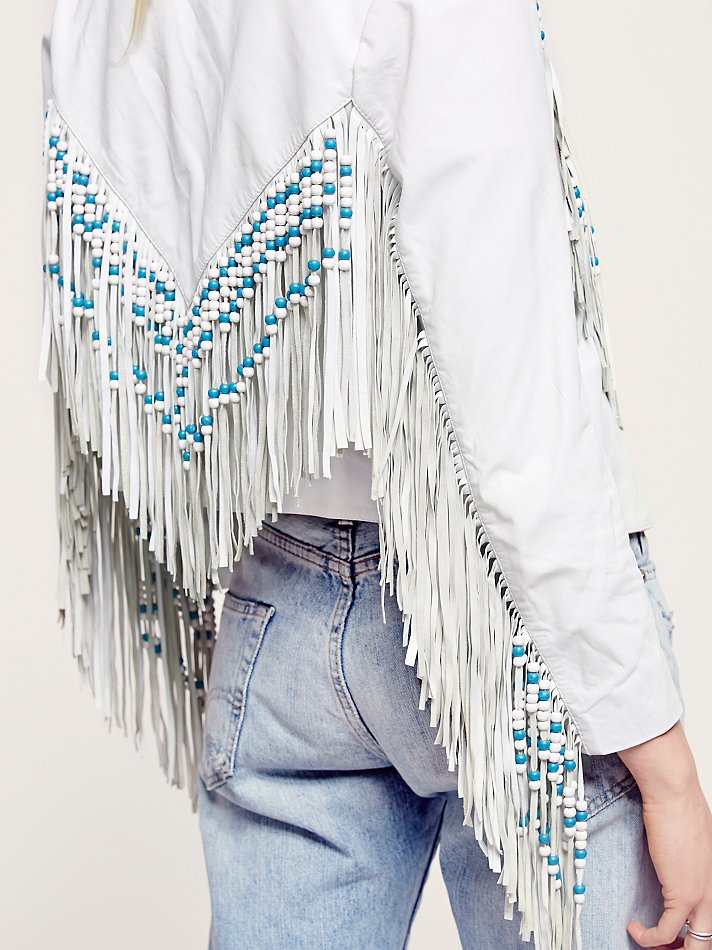 Lyst - Free People Spell Womens Hendrix Fringe Leather Jacket in White