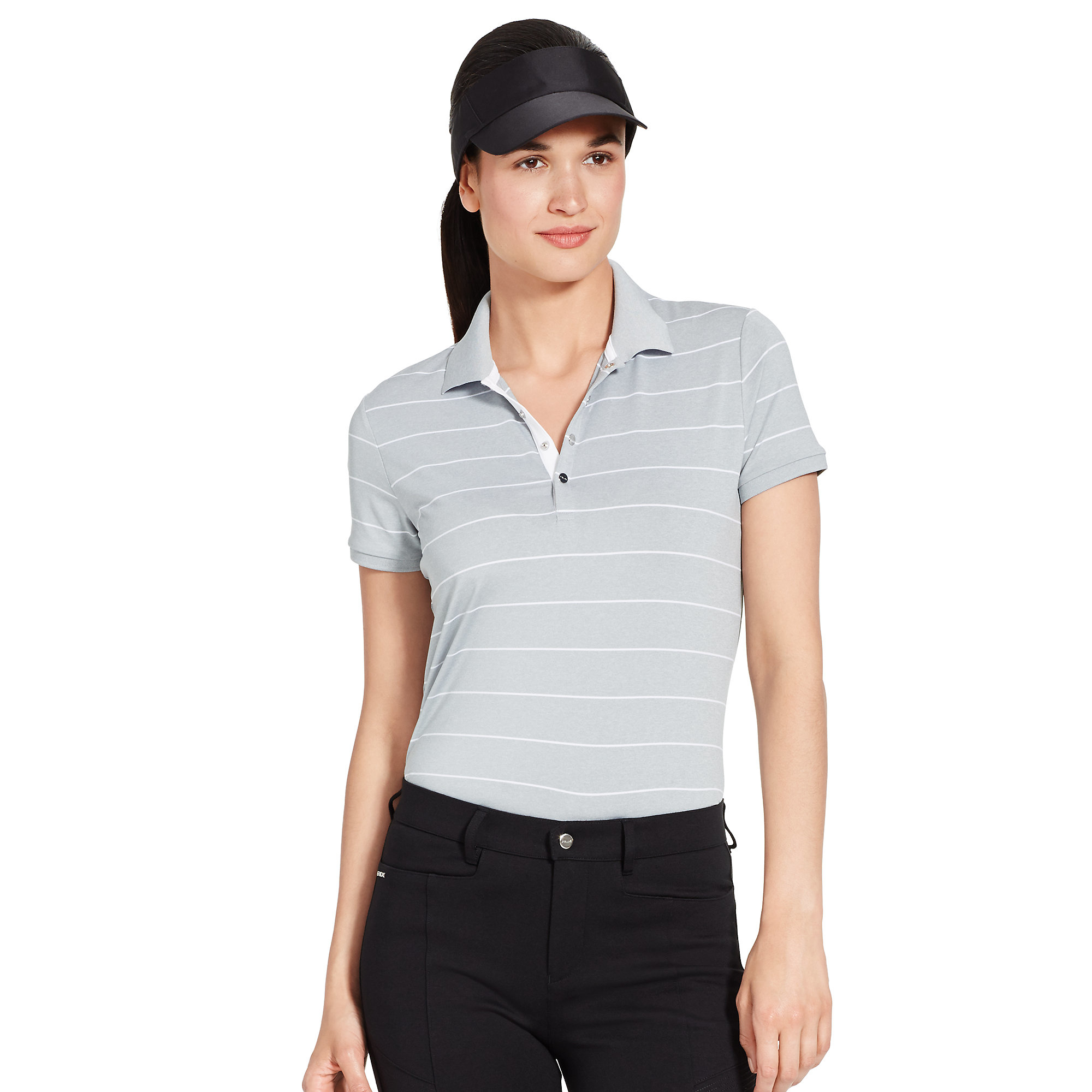 Lyst - Ralph Lauren Striped Stretch Polo Shirt in Gray