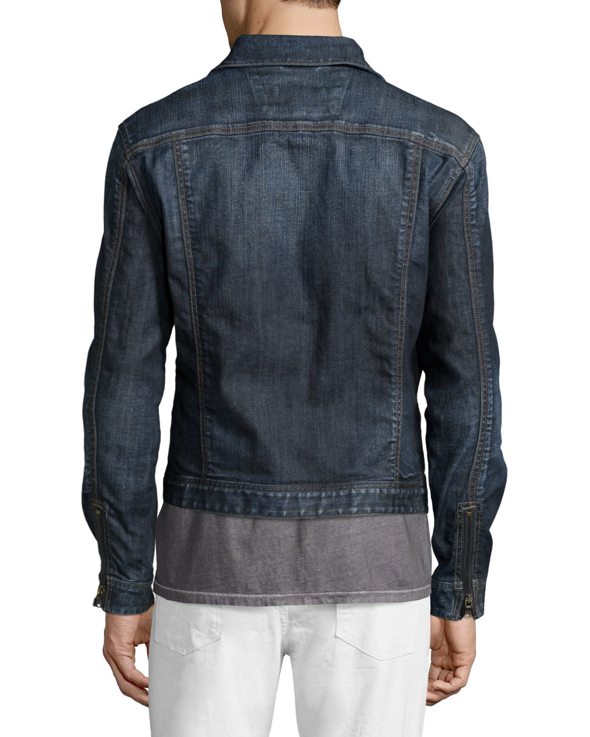 Lyst John Varvatos Zipfront Denim Jacket in Blue for Men