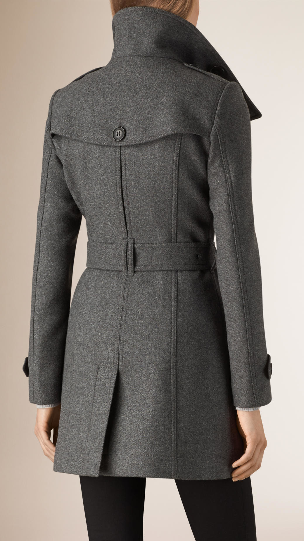 Burberry Wool and Cashmere-Blend Trench Coat in Gray | Lyst