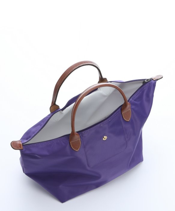 Longchamp Amethyst Nylon 'Le Pliage' Medium Top Handle Tote Bag in ...