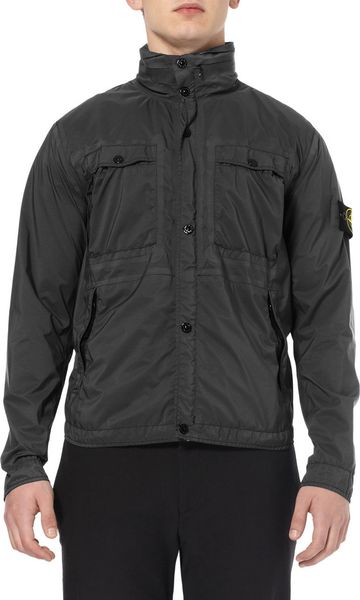 Stone Island Brushedtwill Rain Jacket in Gray for Men | Lyst