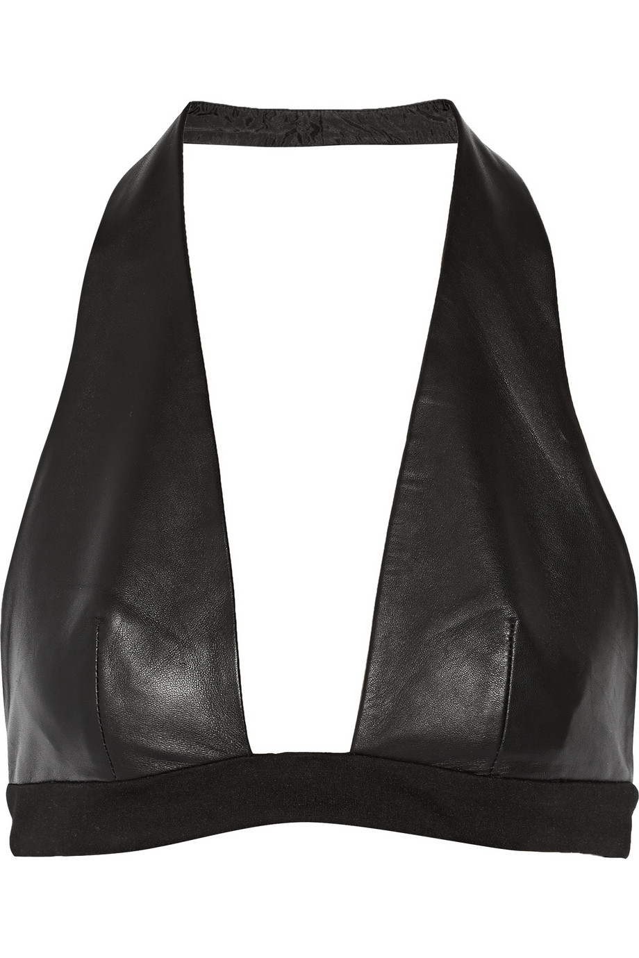 Lyst - Dion Lee Leather Halterneck Bra Top in Black