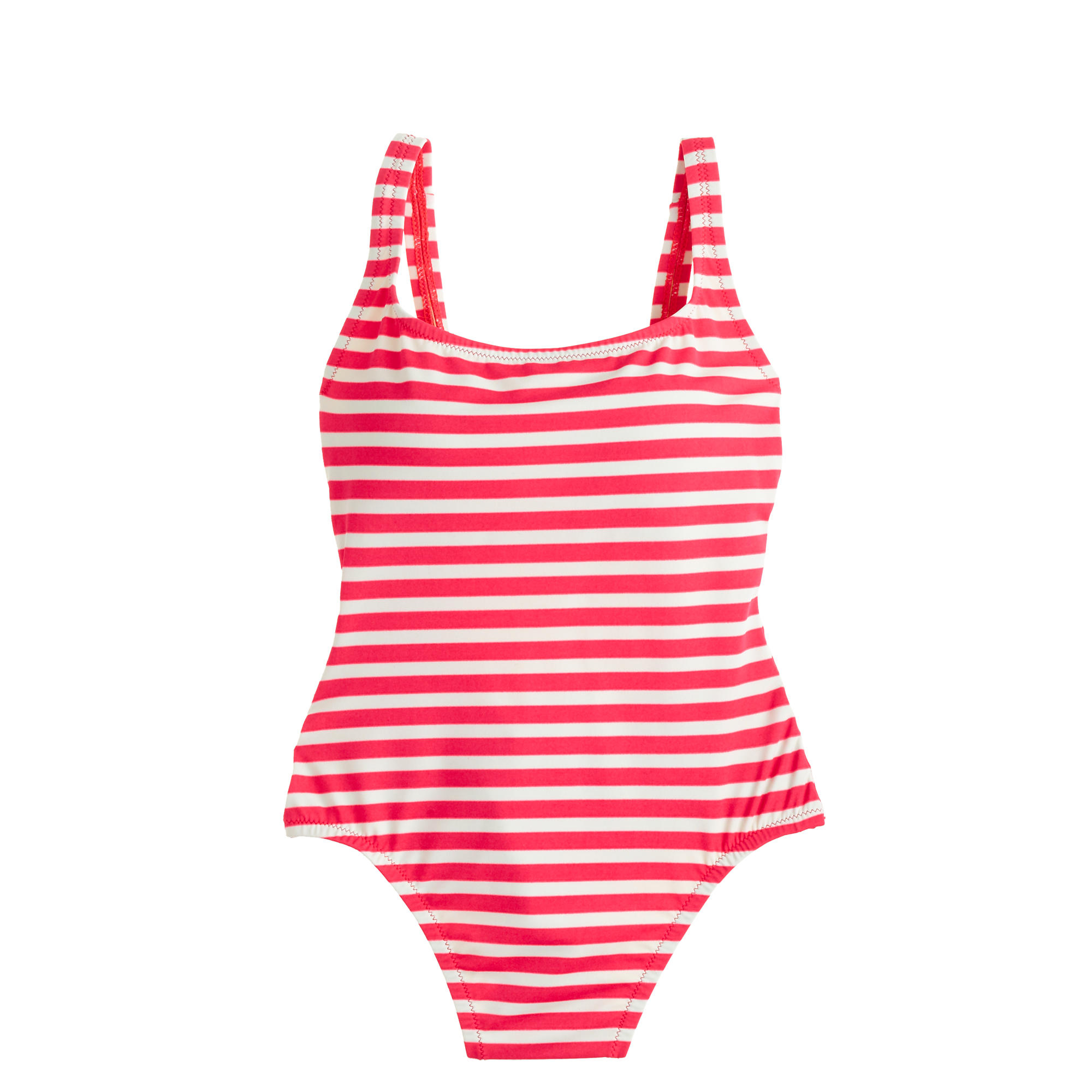 J.crew Long Torso Sailor Stripe Scoopback One-Piece Swimsuit in Red ...