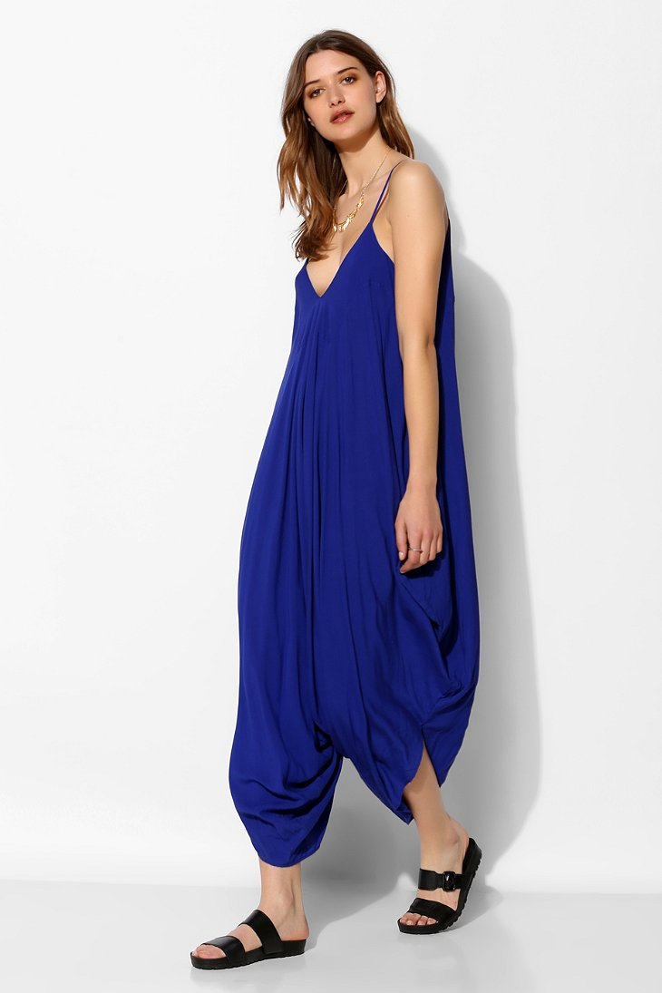 Lyst - Indah Drapey Harem Pant Jumpsuit in Blue