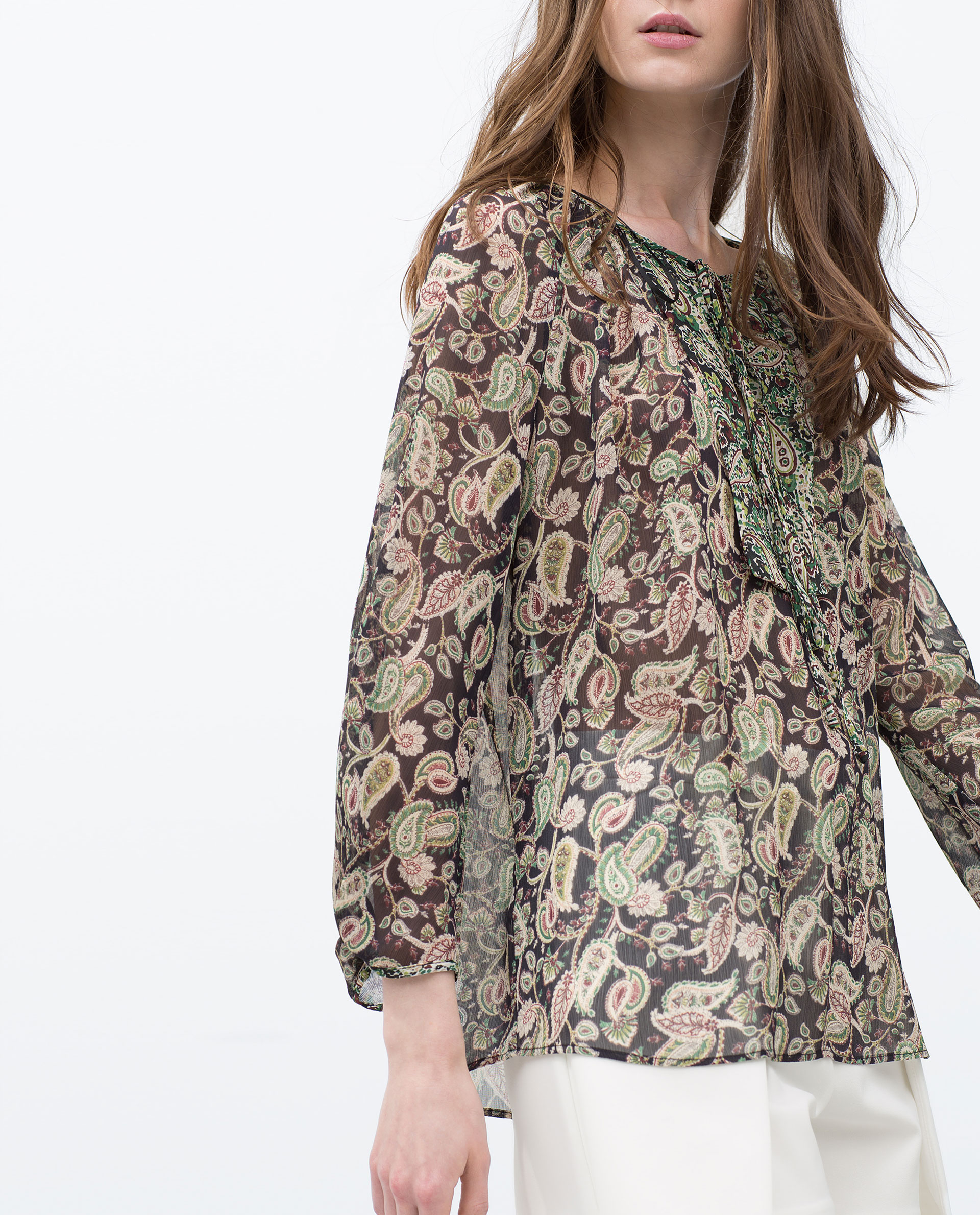 printed blouse zara