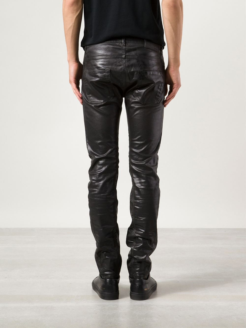 Diesel black gold Coated Skinny Jeans in Black for Men | Lyst