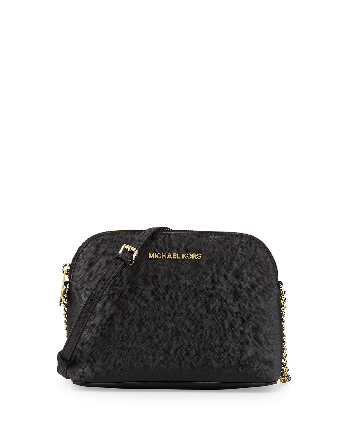 Lyst - Michael Michael Kors Cindy Large Dome Leather Cross-Body Bag in Black