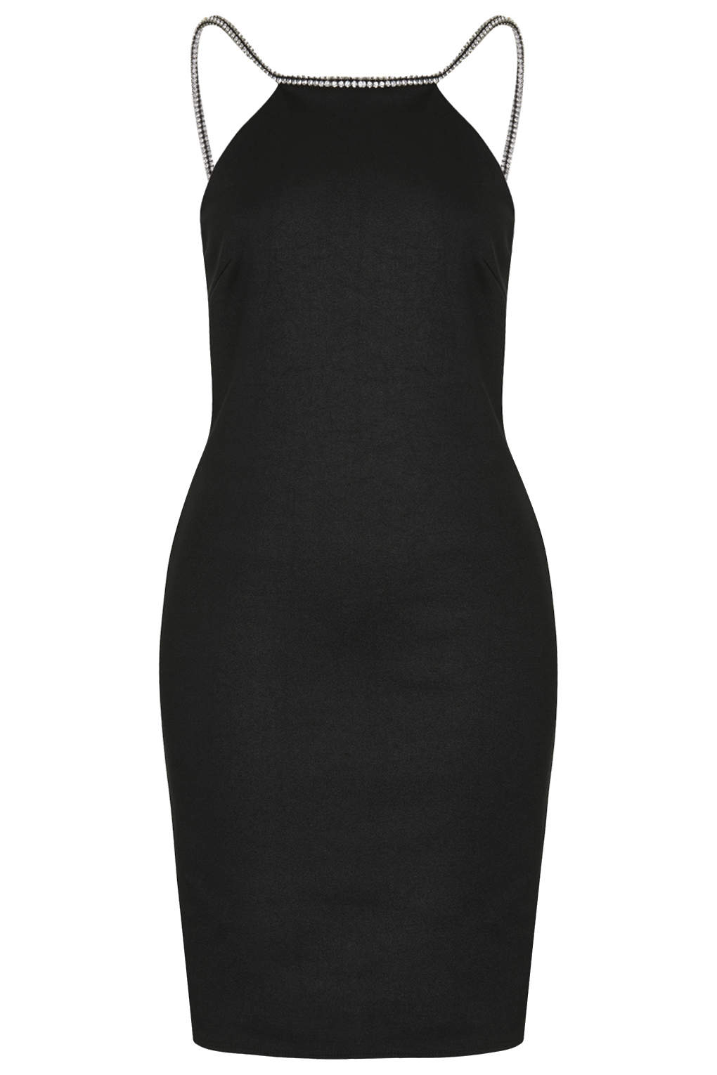 Lyst - Topshop Womens Diamante Trim Bodycon Dress - Black in Black