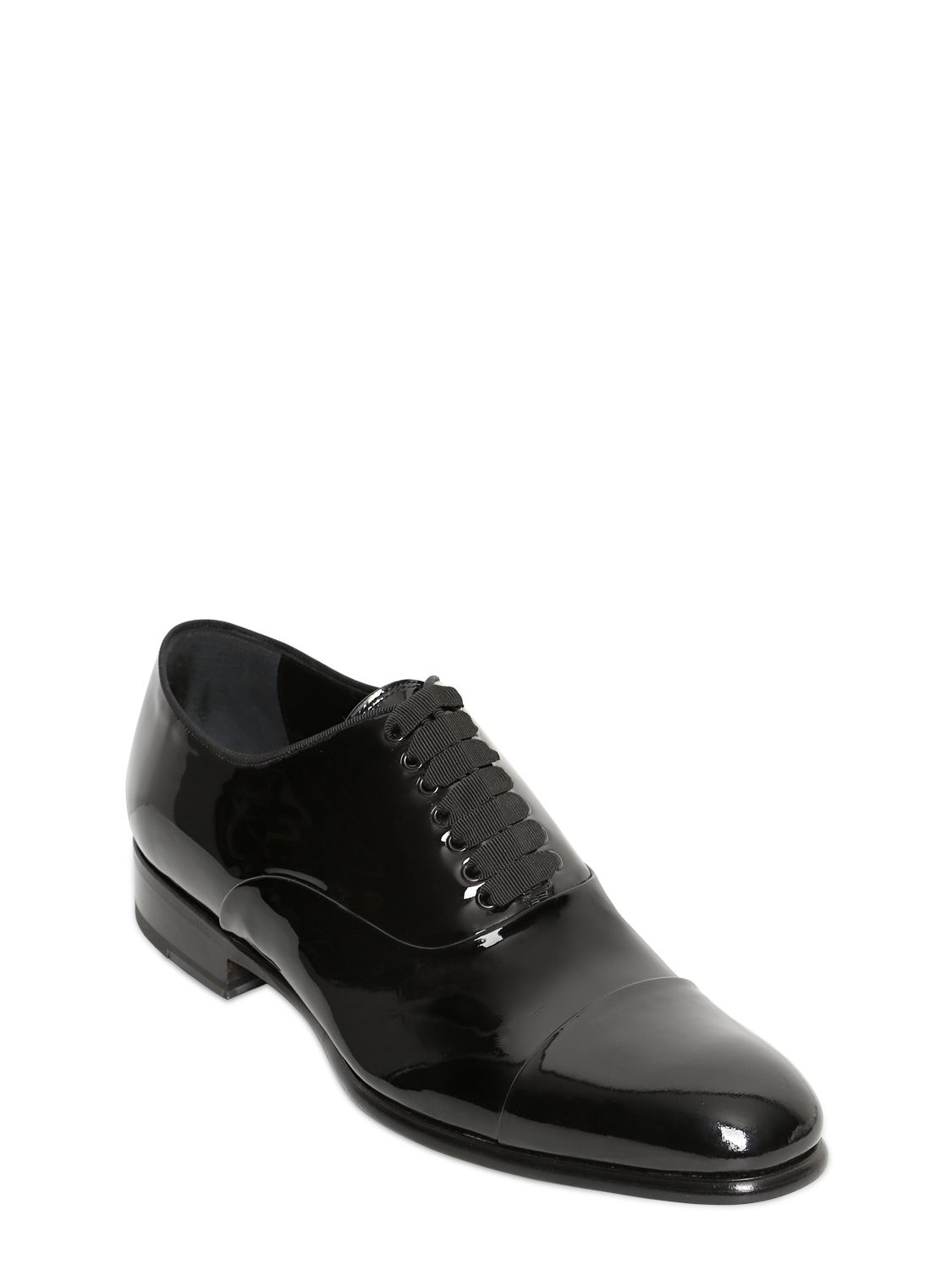 Lyst - Max Verre Patent Leather Oxford Lace-Up Shoes in Black for Men