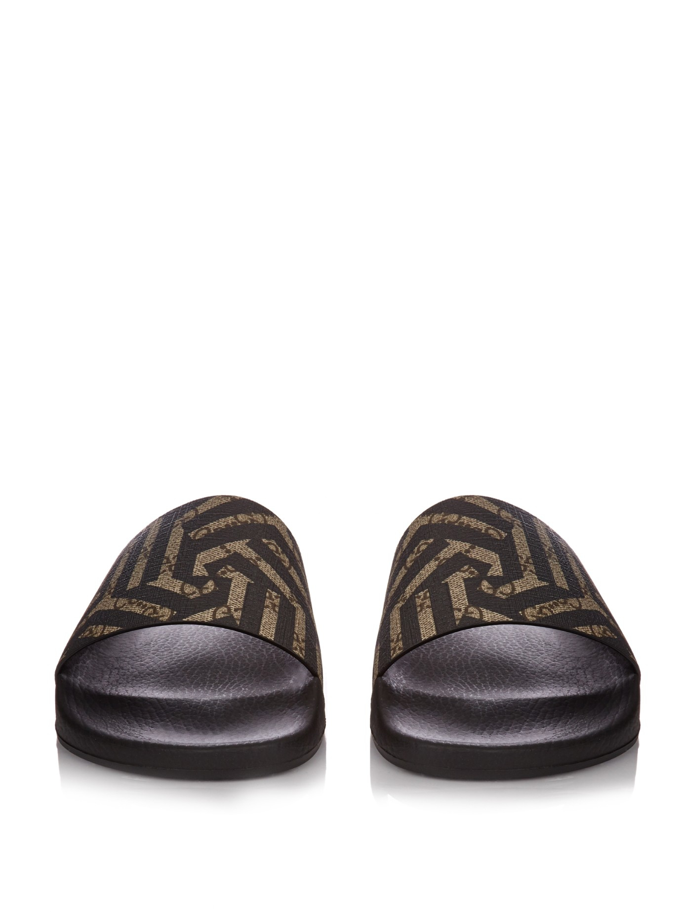 Lyst - Gucci Caleido-print Pool Slides in Brown for Men