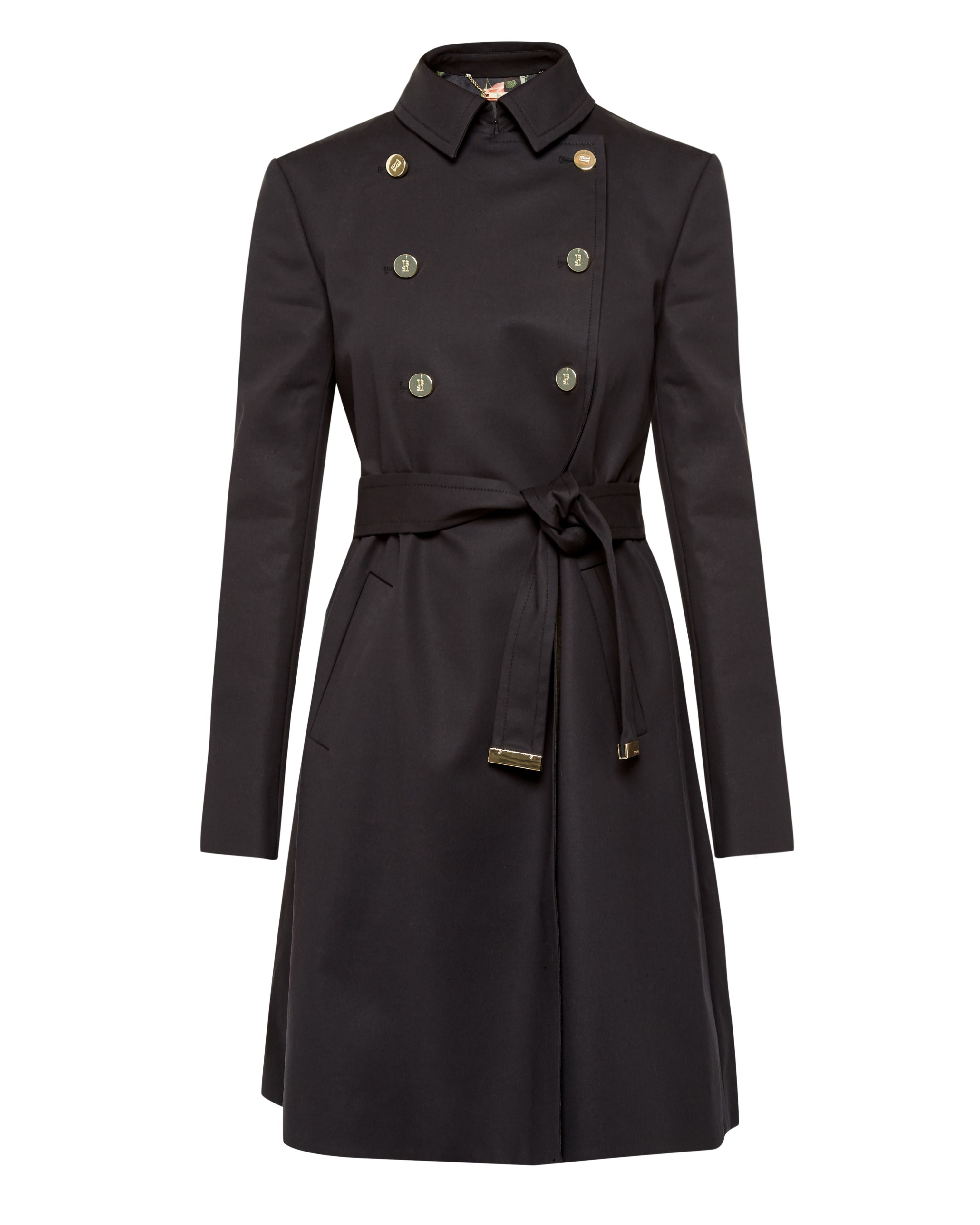 Ted baker Madey Double Breasted Trench Coat in Brown | Lyst