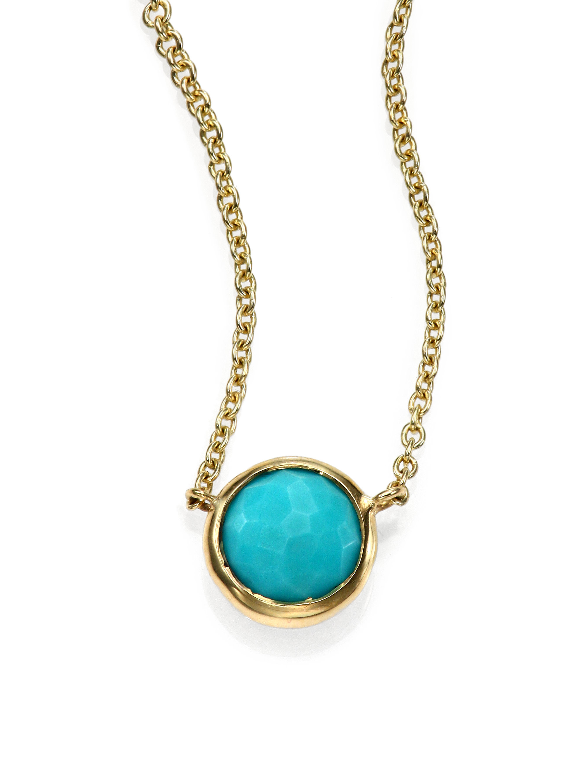 Lyst - Ippolita Lollipop Turquoise & 18k Yellow Gold Mini Pendant ...