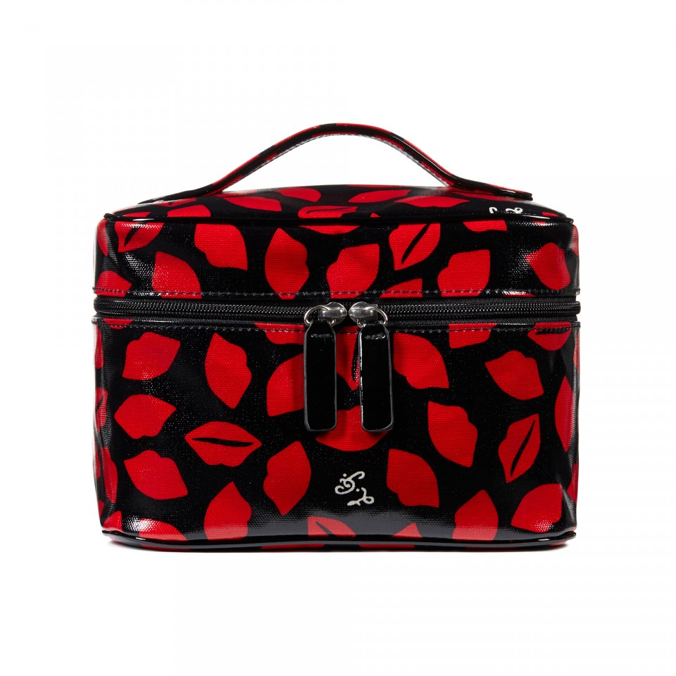 Lulu Guinness Lips Print Laminate Vanity Case in Red (black) | Lyst