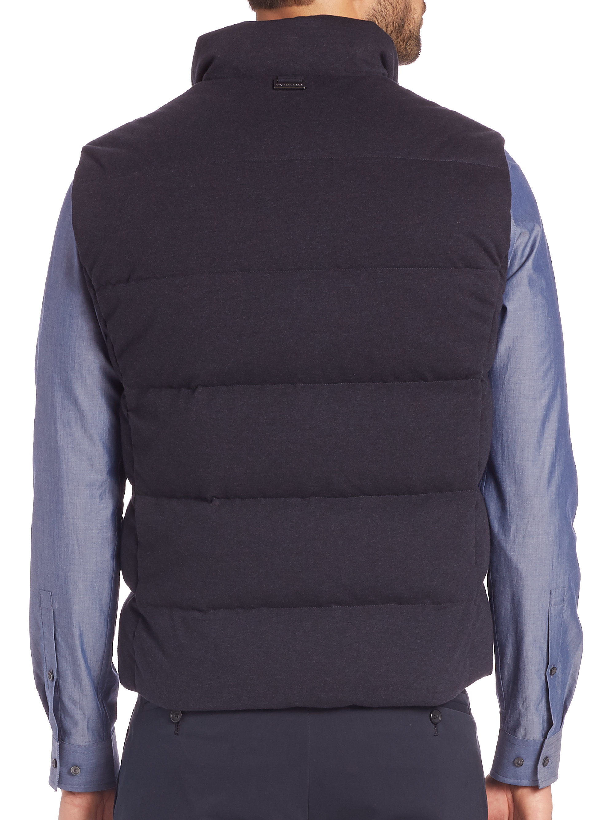 Lyst - Michael Kors Knit Quilted Down Vest in Blue for Men