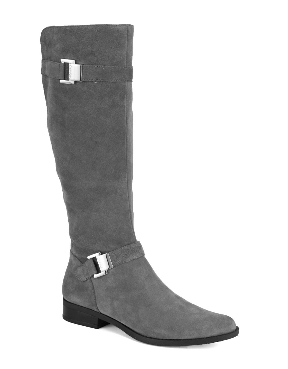 calvin klein grey suede boots