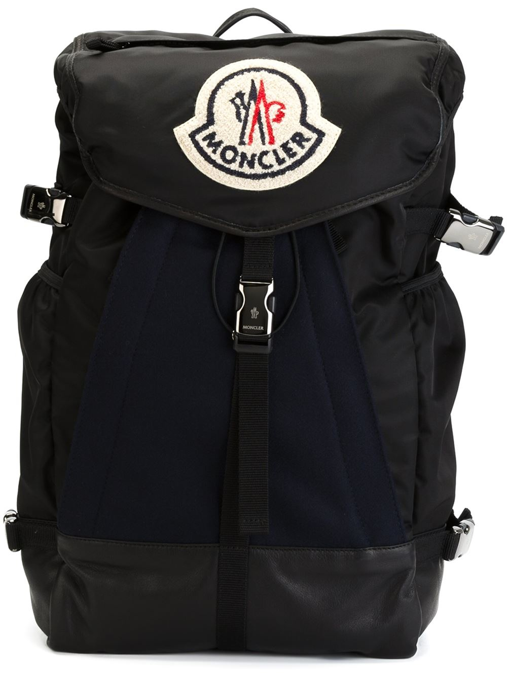 Lyst Moncler Logo Patch Backpack in Black for Men